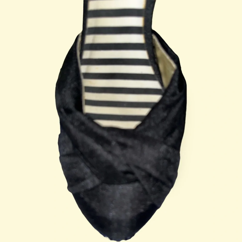 ROCKET DOG Pump Heel D’orsay Twisted Front Black Raw Silk Look Size 7.5 - Picture 3 of 8